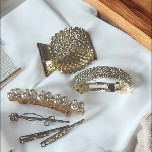 Elegant Gold and Silver Hair Accessories Set